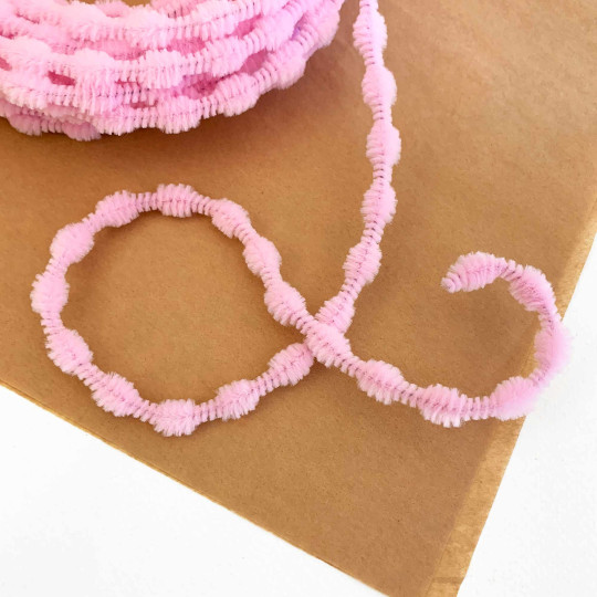 Tiny 3/8" Bump Chenille for Retro Crafts in Pale Pink ~ 1 yd.